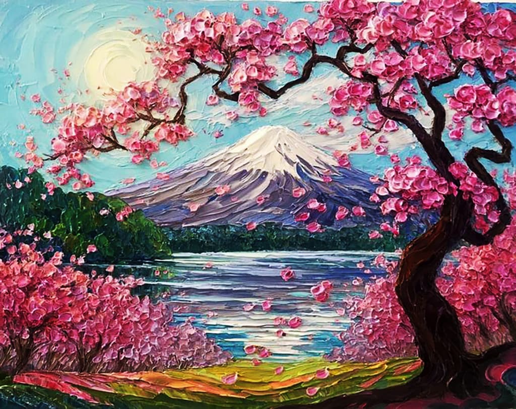 Прегръдката на пролетта - Маслена живопис